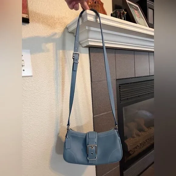 COACH 🩵Rare & HTF Vintage Hampton Demi Crossbody Bag Glacier Blue 🩵👜 - Picture 12 of 12